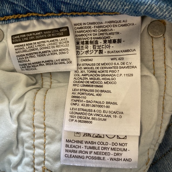 Levi’s 501 skinny high waisted blue denim jeans size small - Picture 8 of 9